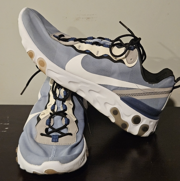 Nike React Element 55 Indigo Fog Mens Size 13 Sneakers Clean! - Picture 1 of 9